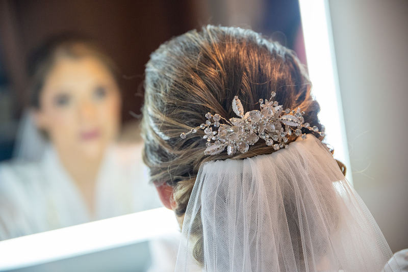A bride's hairpiece.